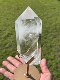 Image 6 of Polished Clear Quartz Crystal Point In Custom Stand #2914