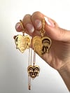 LASER ENGRAVED CRYING FACE MINI HOOP EARRINGS 