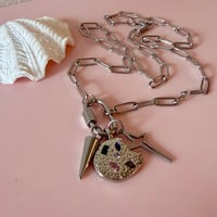 Image 4 of Carabiner Paperclip chain with gem cookie, star and spike