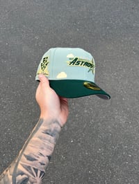 Image 1 of PARTLY CLOUDY FOREST SKIES HOUSTON ASTROS CUSTOM FITTED CAP