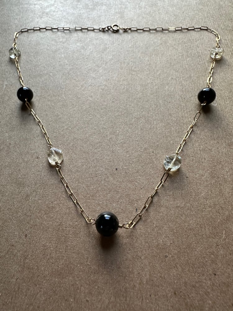 Image of Onyx and Quartz necklace 