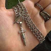 Image 2 of ♡♱Chrome Dagger Pendant Chain ♱♡