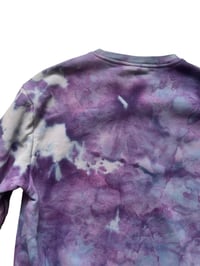 Image 7 of  M Unisex Crew Sweatshirt in Purple Haze Ice Dye