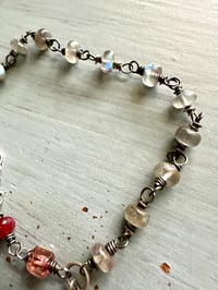 Image 5 of labradorite tourmaline and ruby charm bracelet