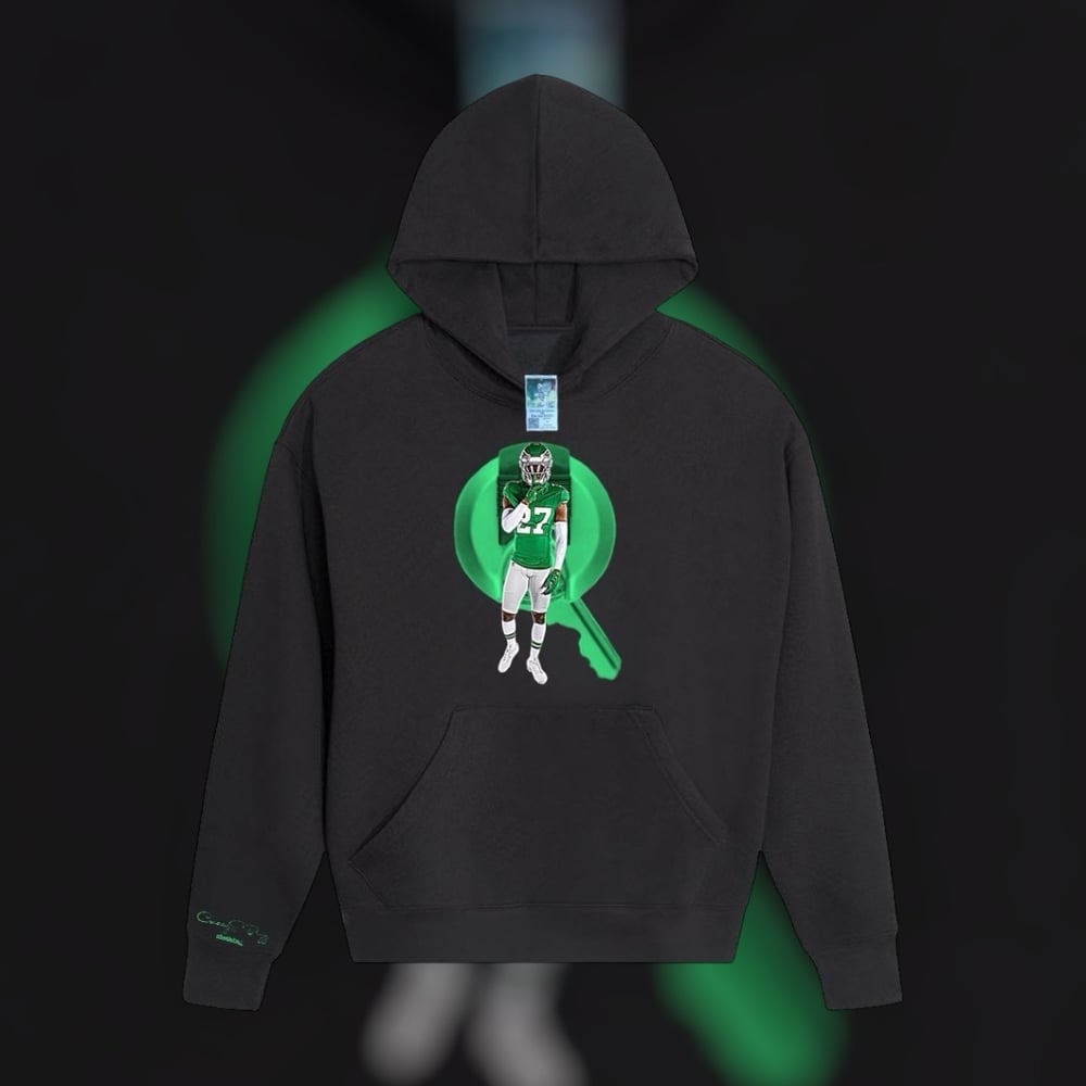 Image of CB: Q key to the defense hoodie