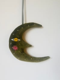 Image 1 of Olive Velvet Crescent Velvet  Moon 