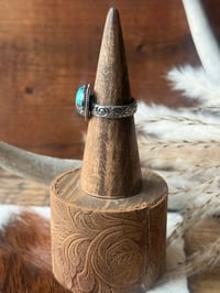 Image 4 of Kingman Bloom Turquoise Ring (Discounted)