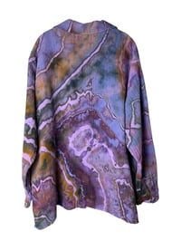 Image 8 of ♻️ UPCYCLED XL 100% Cotton Top in Overdye Geode Ice Dye