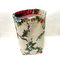 Image 10 of Fifties Flaming Florals Barkcloth Bag