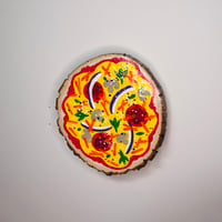 Image 2 of Pizza Wood Slice Paintings