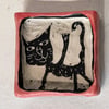 “Cat soap dish” original one of a kind porcelain dish