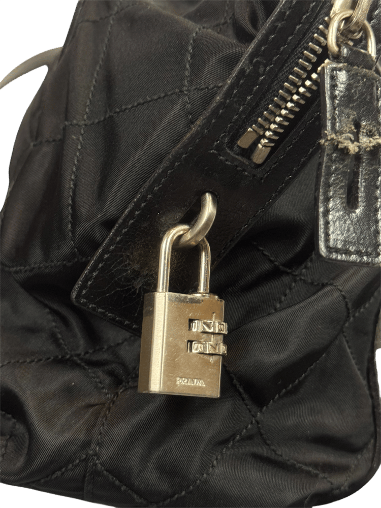 Image of Prada Vintage Quilted Tessuto Shoulder Bag
