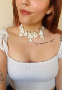 Image 3 of 🤍Snapdragon Choker🤍 with freshwater pearls 