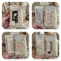 Image 13 of Junk Journal lace samples spool book full of vintage French lace samples