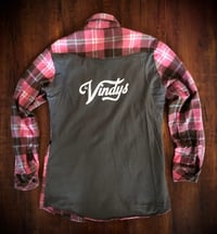 Image 3 of Upcycled “The Vindy’s” t-shirt flannel