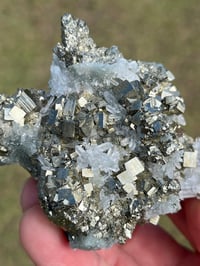 Image 11 of Cubic Pyrite & Fine Quartz Points Cluster #2284