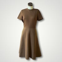 Image 1 of Brown Ribbed A-Line Dress Medium