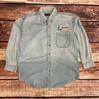 Image 1 of Vintage Reindeer Lake Denim Button Up