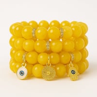 Golden Light – Yellow Jade Bracelet Stack for Abundance, Protection & Radiance (4-Piece Set)
