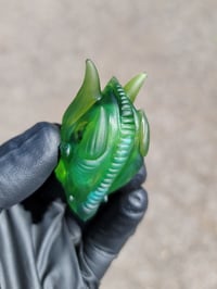 Image 6 of UvSmall size Emerald Green Solid DragonHead Pendant