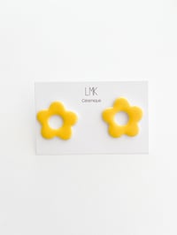 Paire de boucles d'oreilles céramique FLORILA jaune