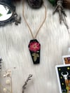 Floral Red Coffin Pendant 