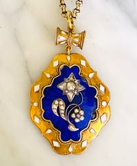Image 1 of COBALT BLUE ENAMEL PENDANT
