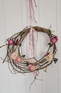 Image 1 of Handmade Wreath with Strawflowers