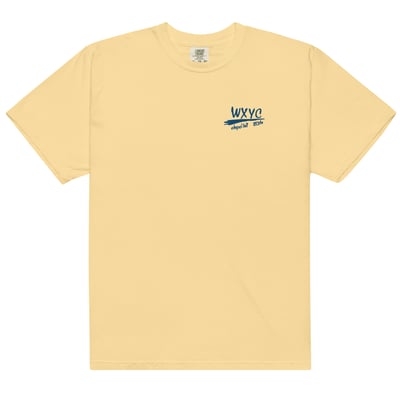 Image of Embroidered Slash Logo T-Shirt (Yellow and Blue)