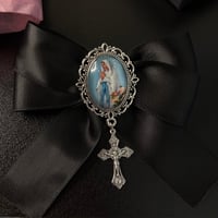 Image 3 of Black Daughter of a King Clip Bow - Gold Charm