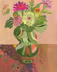 Zinnias and Klimt