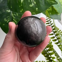 Image 1 of Silver Sheen Obsidian Sphere D