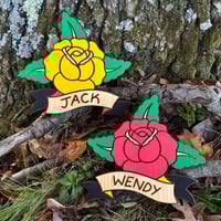 Image of "Red & Yellow Custom Roses" Wood Cuts