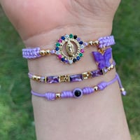 Image 1 of Lavander Virgencita Handmade Bracelet Set