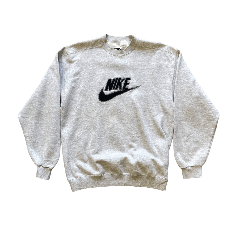 Image of Vintage 90s Nike spellout sweatshirt size large grey 
