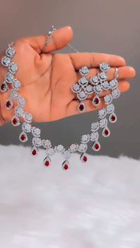 Image 6 of Runa-Stunning AD Necklace Set  with Earrings