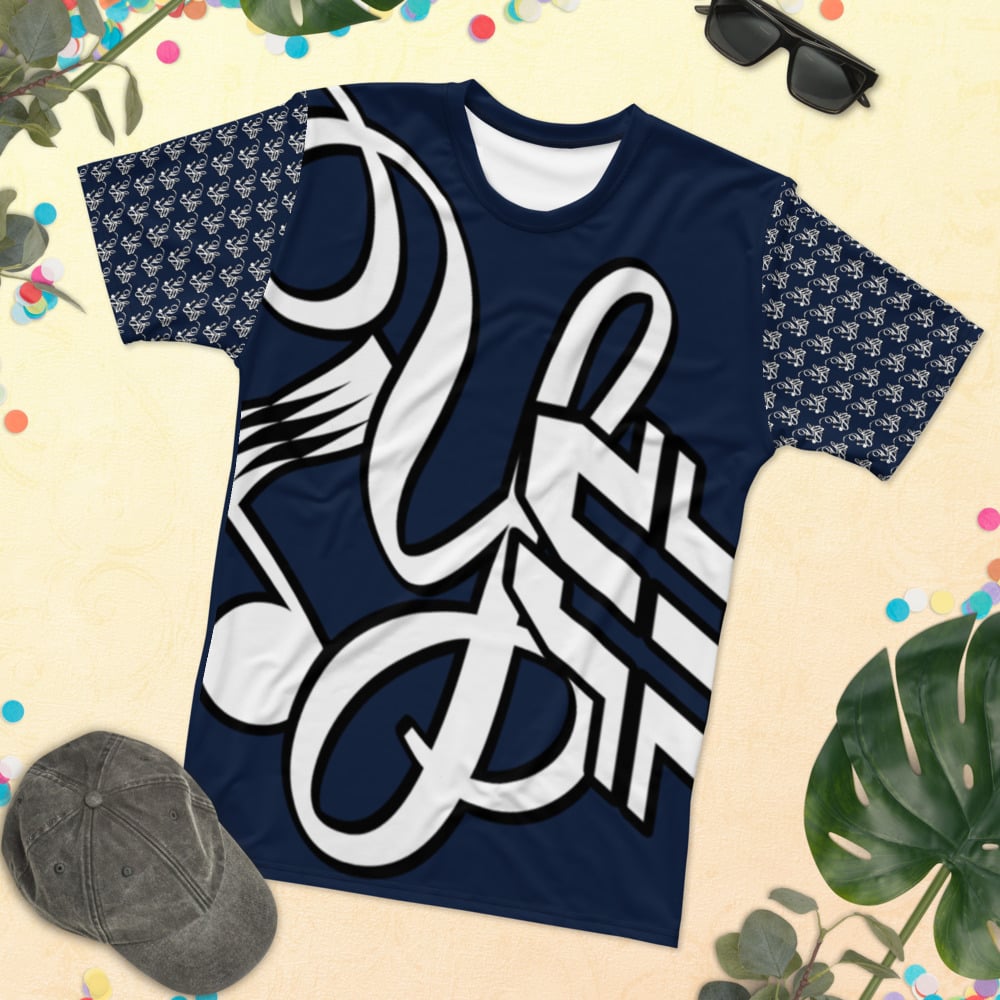 Image of YStress Exclusive Men's Navy Blue, White and Black T-shirt