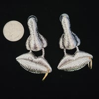 Image 6 of NOSE AND PIERCED LIP DANGLE EARRINGS