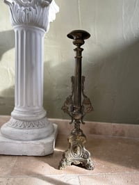 Image 2 of 1 Grand Pique Cierge en Bronze, XIXème Siecle Avec Feuilles de Vignes, 50cm