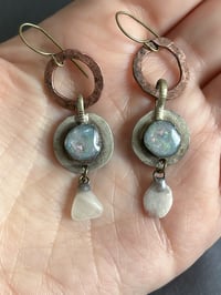 Image 4 of Opal resin earrings (white drops)