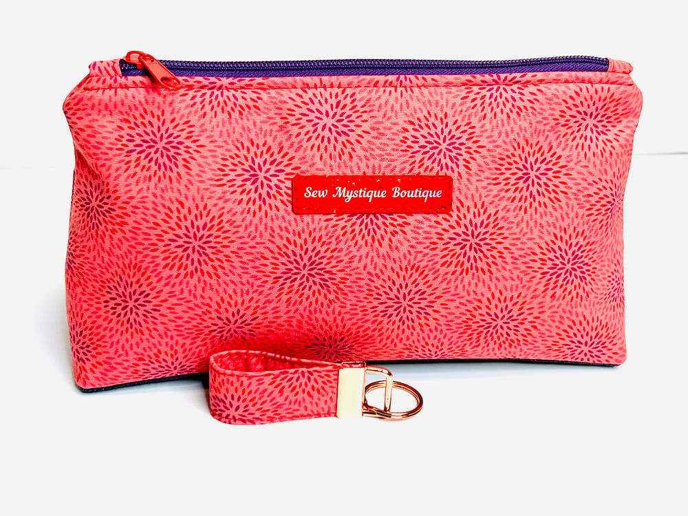 Image of Coral Leaves Cosmetic Bag