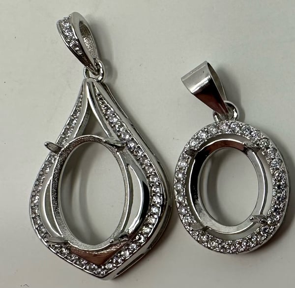 Image of 925 Sterling Silver Pendants Lot of 2 Different Pendants Free Shipping