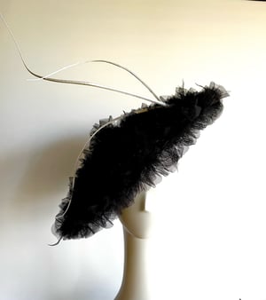 Image of Black ruffle hat