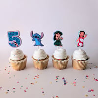 Image 1 of Lilo y Stitch Cupcake Toppers Sets de 12 y 24