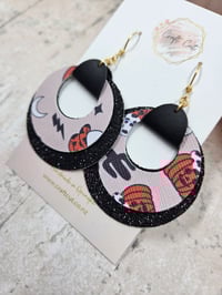 Image 2 of Halloween Cowboy Faux Leather Earrings