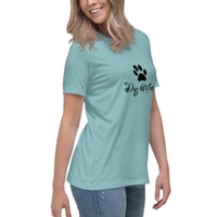 Image 11 of Women's Relaxed T-Shirt, Dog Mom T-Shirt | Paw Print Dog Lover Script Graphic Tee
