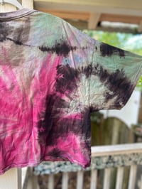 Image 6 of 2XL CROP TOP Live Fast Eat Trash Raccoon REVERSE Tie Dye shirt 