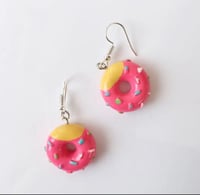 Pink Sprinkle Donut Earrings 