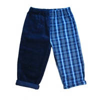 Image 1 of Half & half- navy cord and check denim