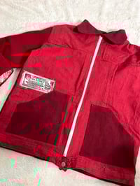 Image 5 of Red  Patchwork Denim Jacket